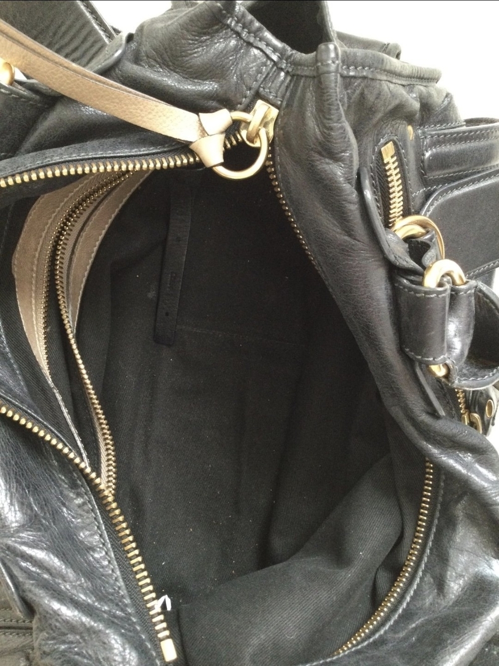 Black Chloe Bay Leather Satchel with Gold Hardware - Picture 10 of 11